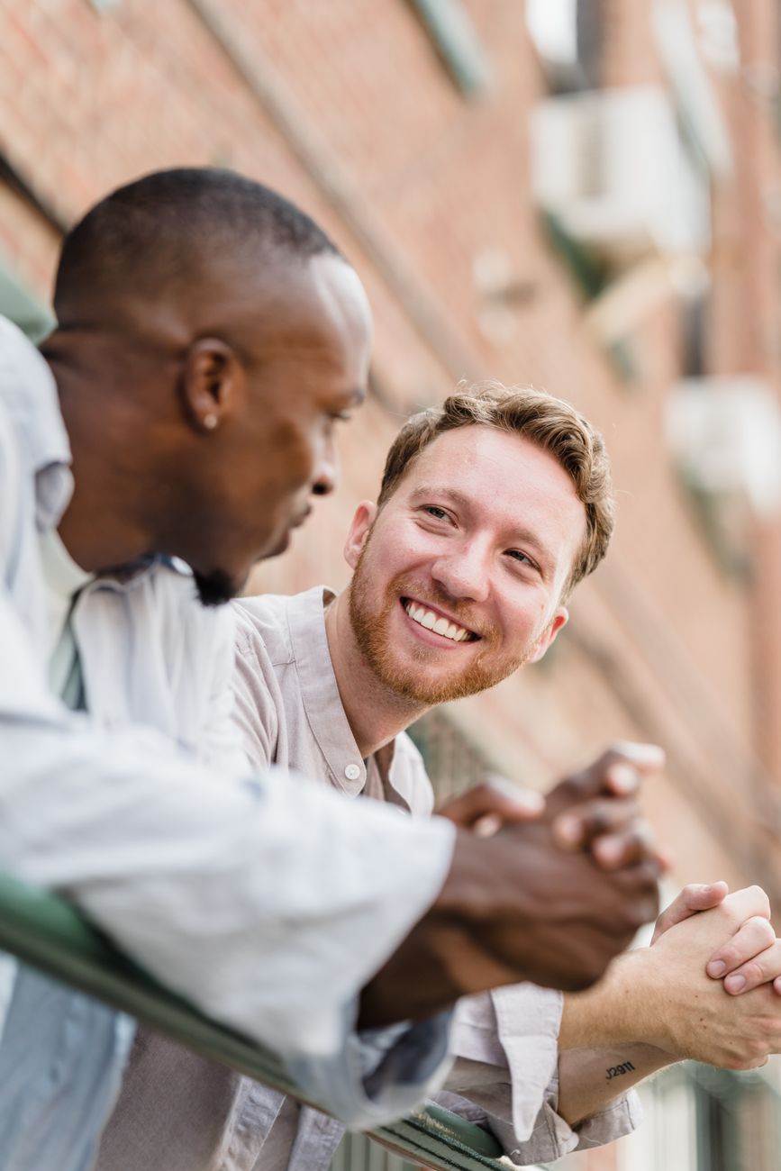 faces of smiling men